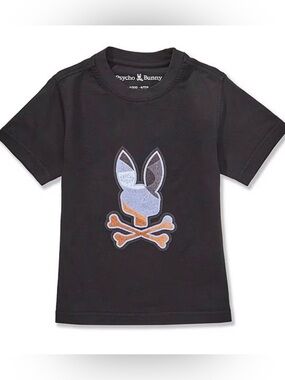 Psycho Bunny Dante Bunny Black Graphic T-Shirt Short Sleeve NWT Size 3T